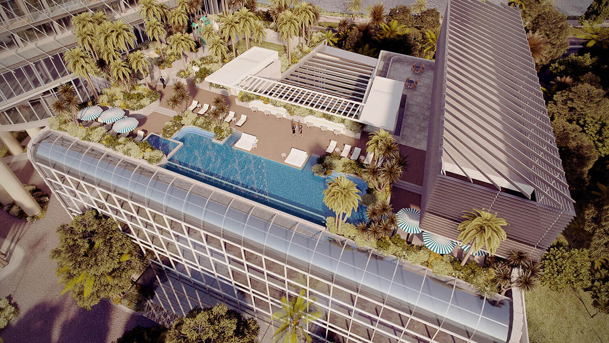 The rooftop view of Sapphire Residences