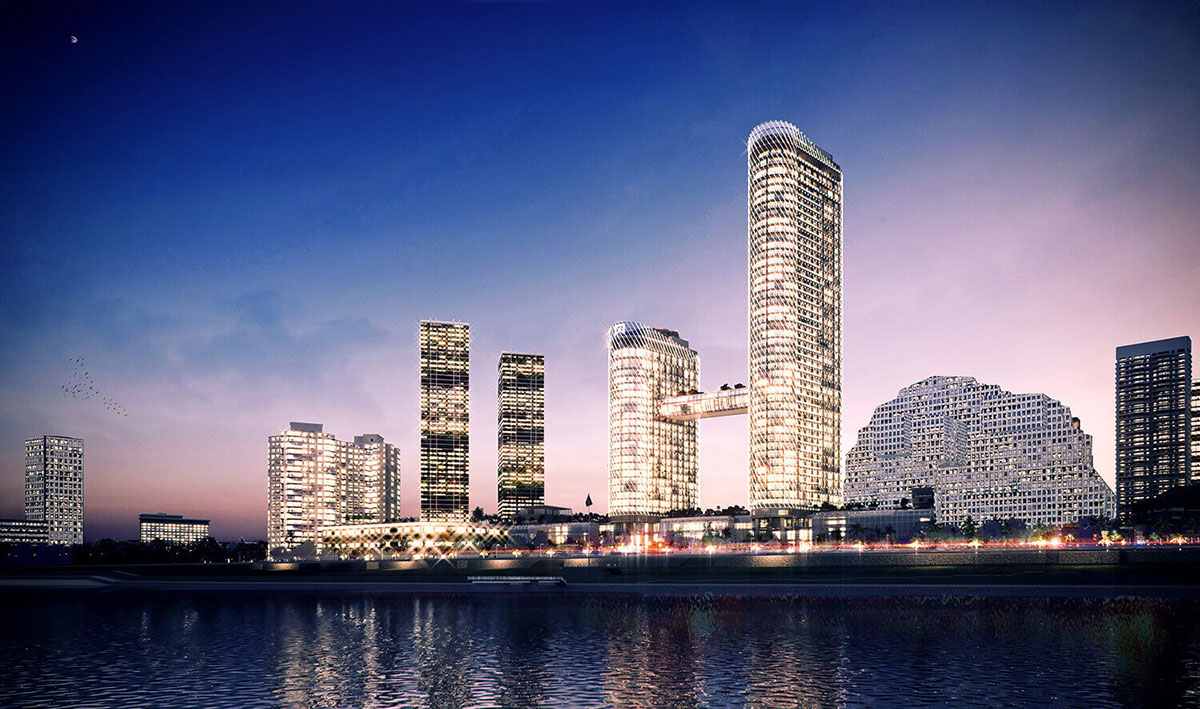 Image of the evening view of Sapphire Residences