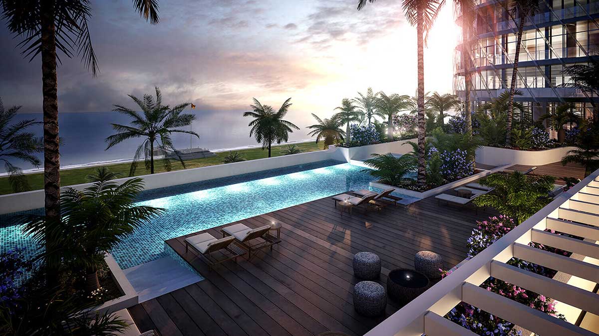 Image of the view from the pool deck