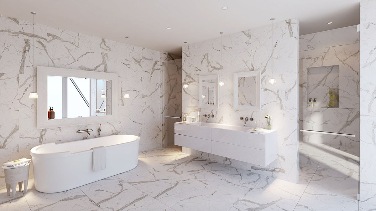 A bathroom in a Luxury apartment in Sri Lanka