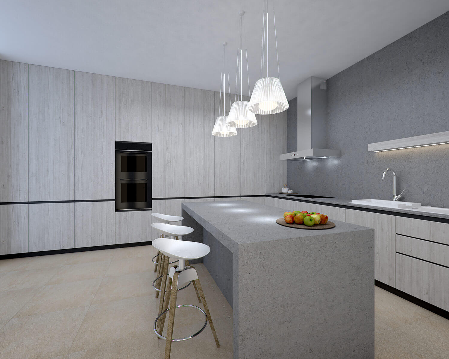 A contemporary kitchen design