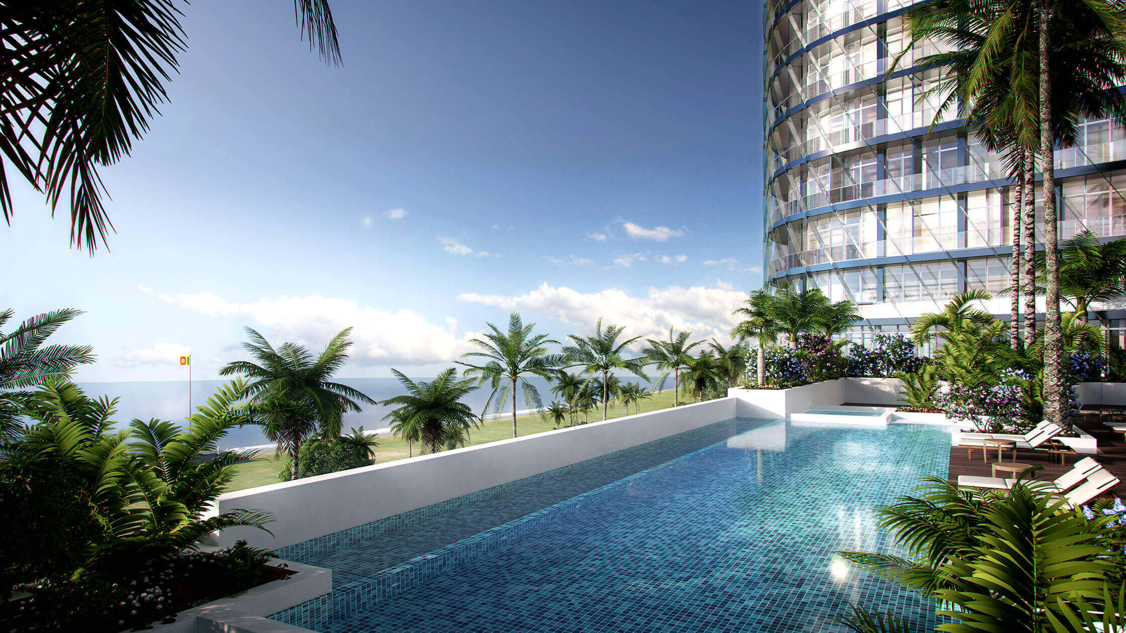 Pool of a luxury apartment in Colombo The pool of a luxury apartment in Colombo